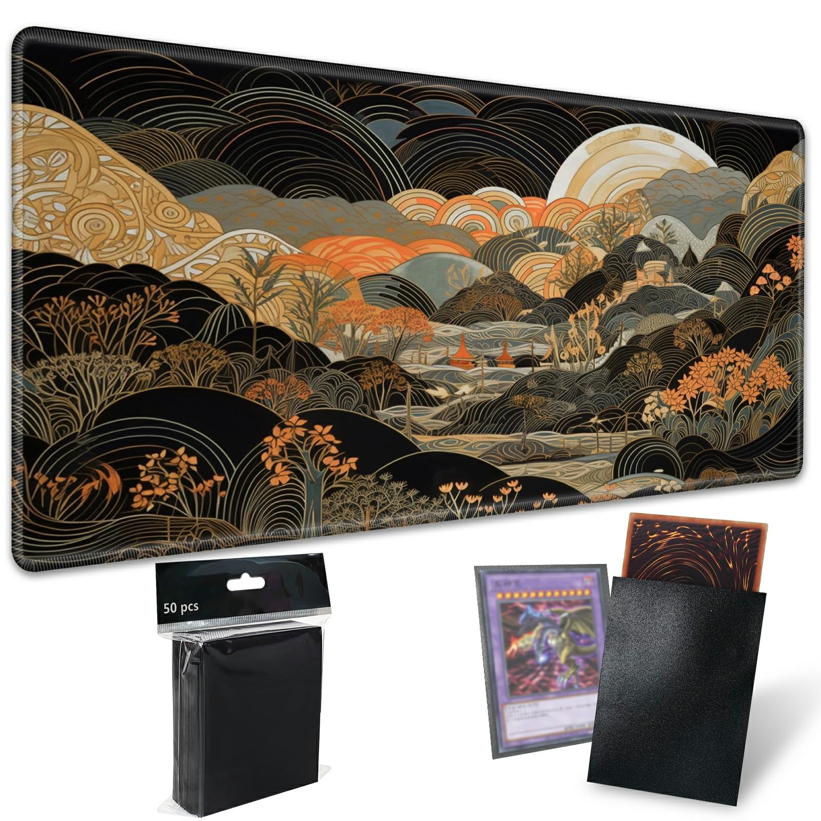 SROJDHFJB TCG playmat 24x14 inches with a smooth surface for precise moves.