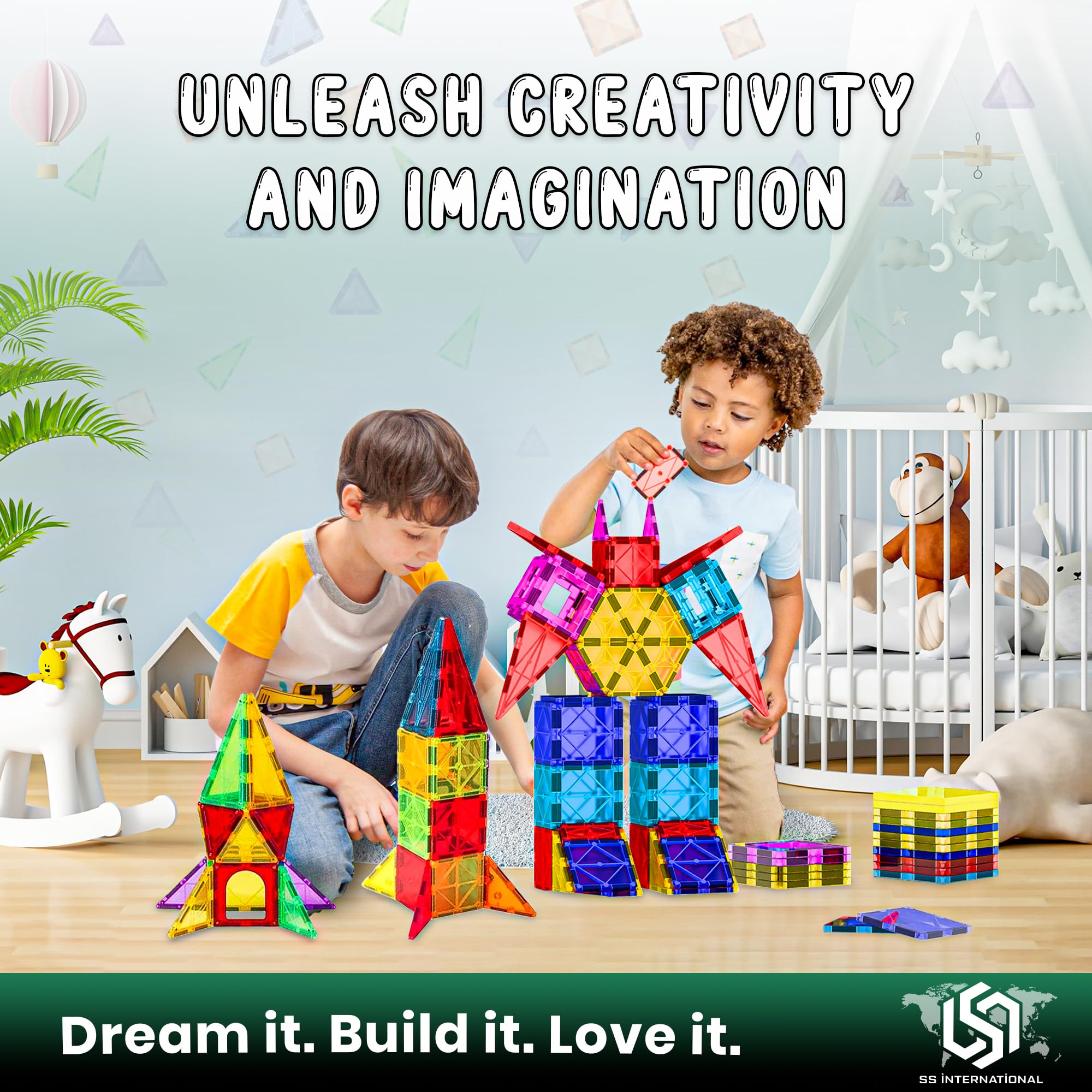 SS INTERNATIONAL jumbo tiles with easy connect for big, simple construction.