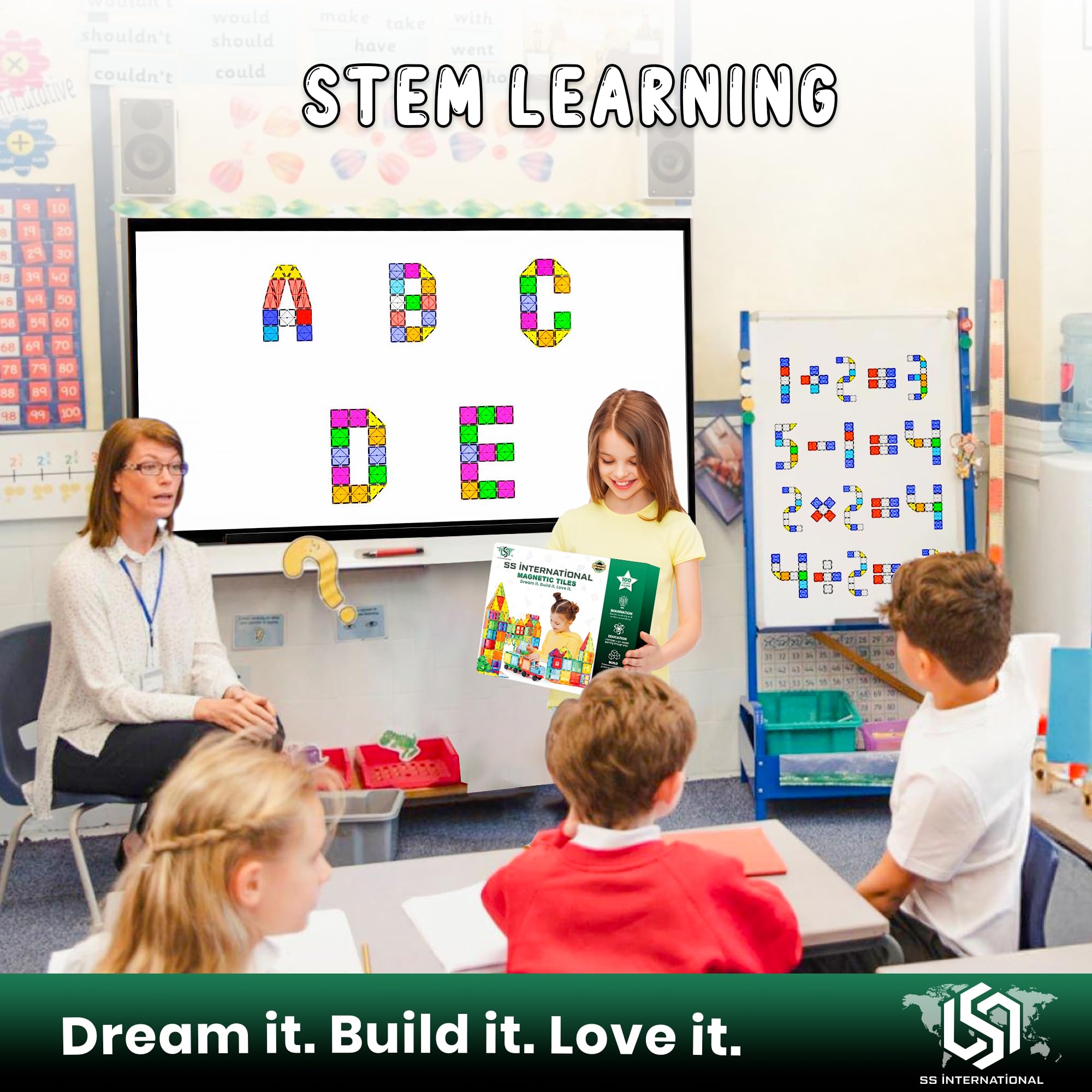 SS INTERNATIONAL tiles feature smooth edges and non-toxic materials for safe exploration.