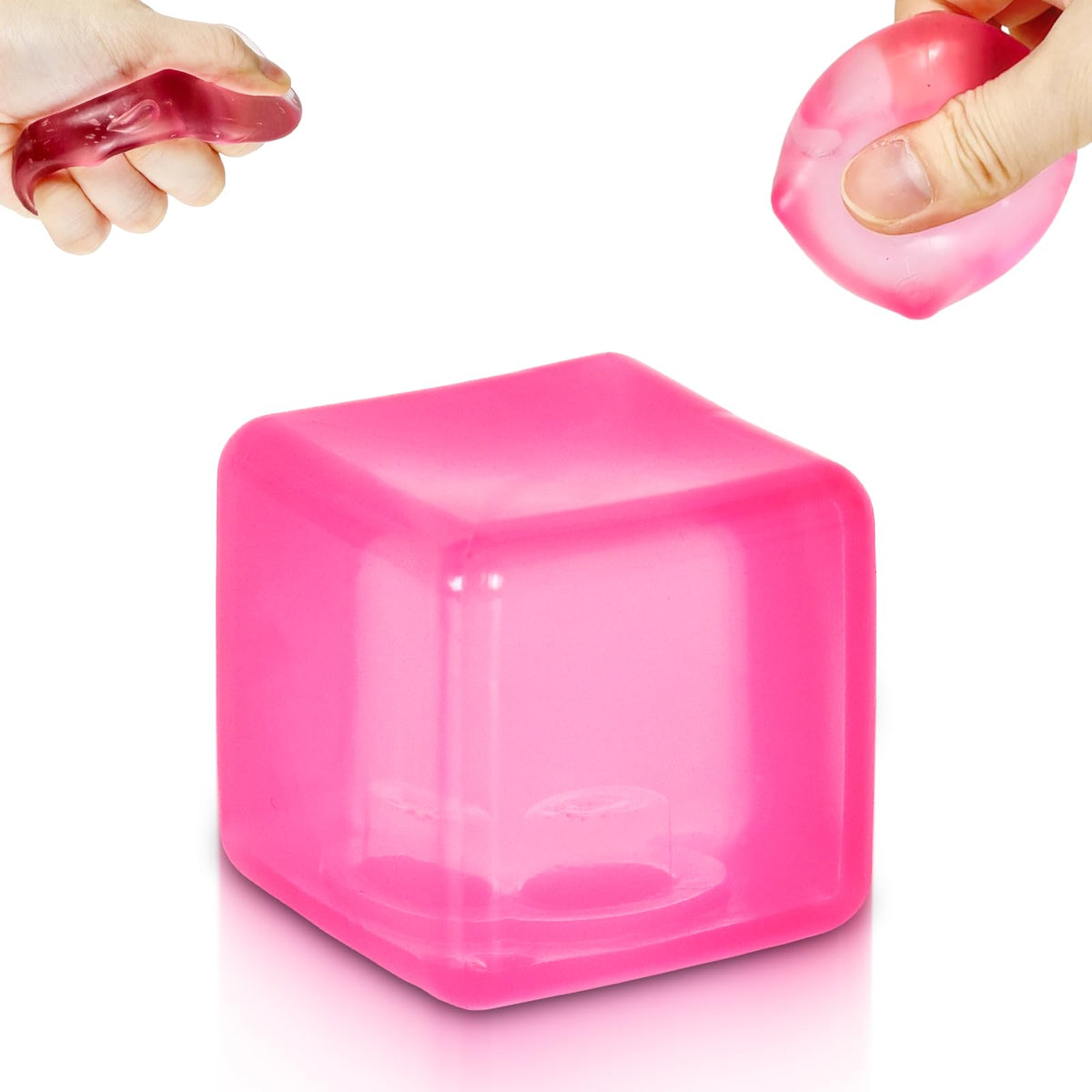 Ssqauvig Ice Cube Stress Ball pink in hand offers focused, calming squish
