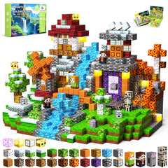 SSAWER Magnetic Blocks 208-piece set with storybook inspires imaginative building