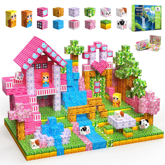 SSAWER magnetic blocks 48 pcs—colorful cubes for open-ended play and STEM exploration