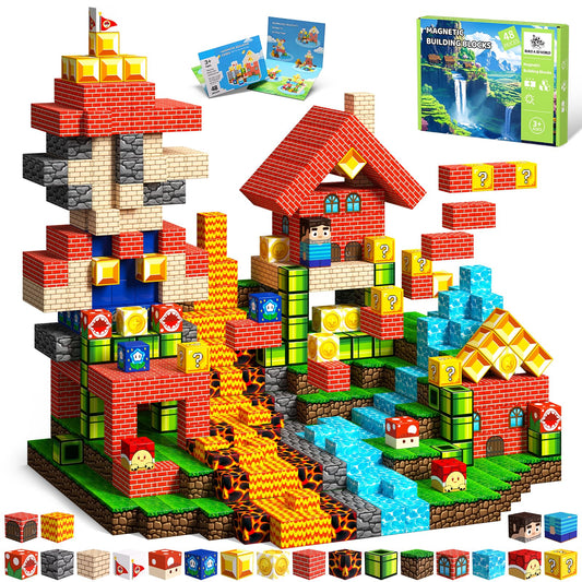 SSAWER Lava Forest magnetic blocks pack for imaginative play and durable builds