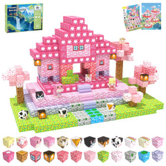SSAWER Magnetic Blocks 48pcs Pink Forest set boosts creativity and fine motor skills.