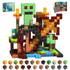 SSAWER magnetic blocks set with colorful cubes for creative STEM learning and screen-free play.