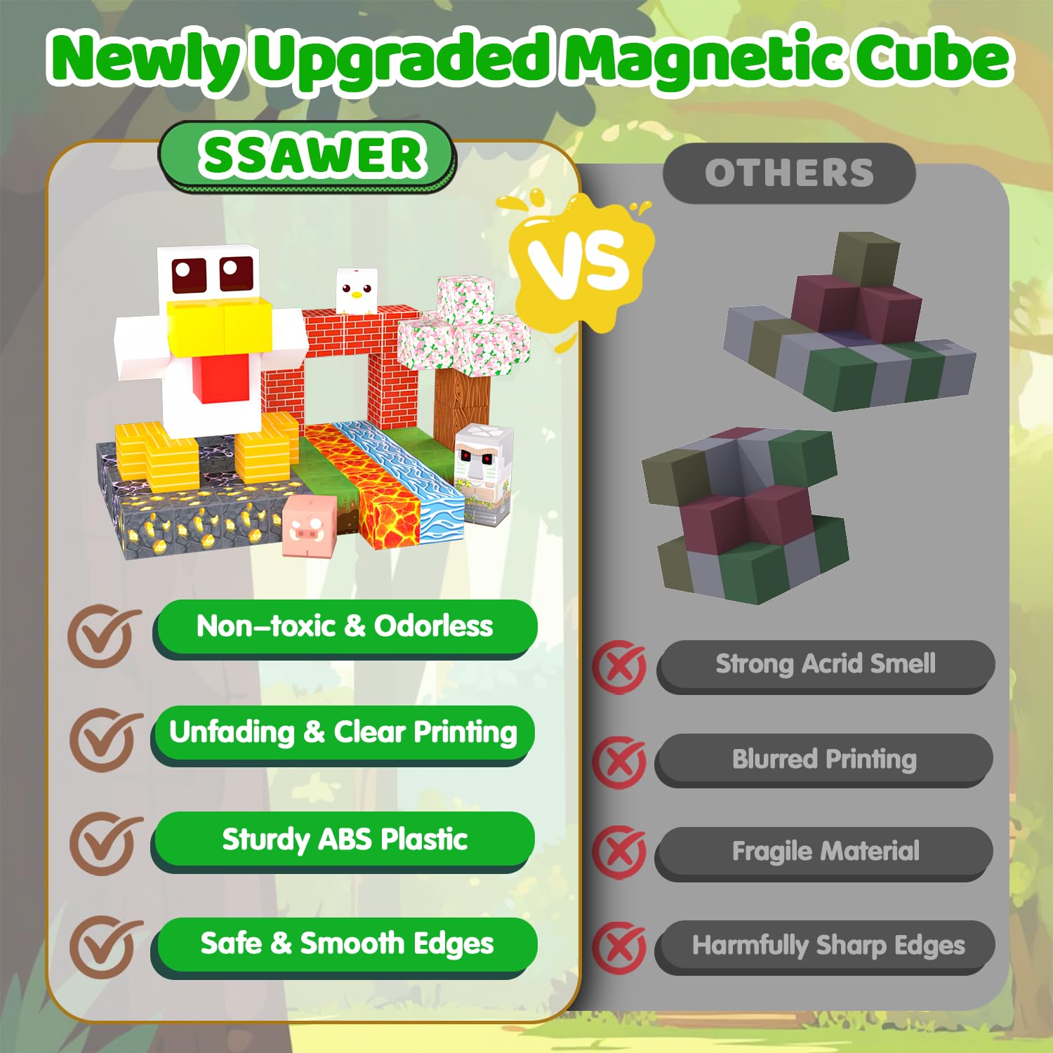 SSAWER Colorful ABS blocks provide durable, safe hands-on construction