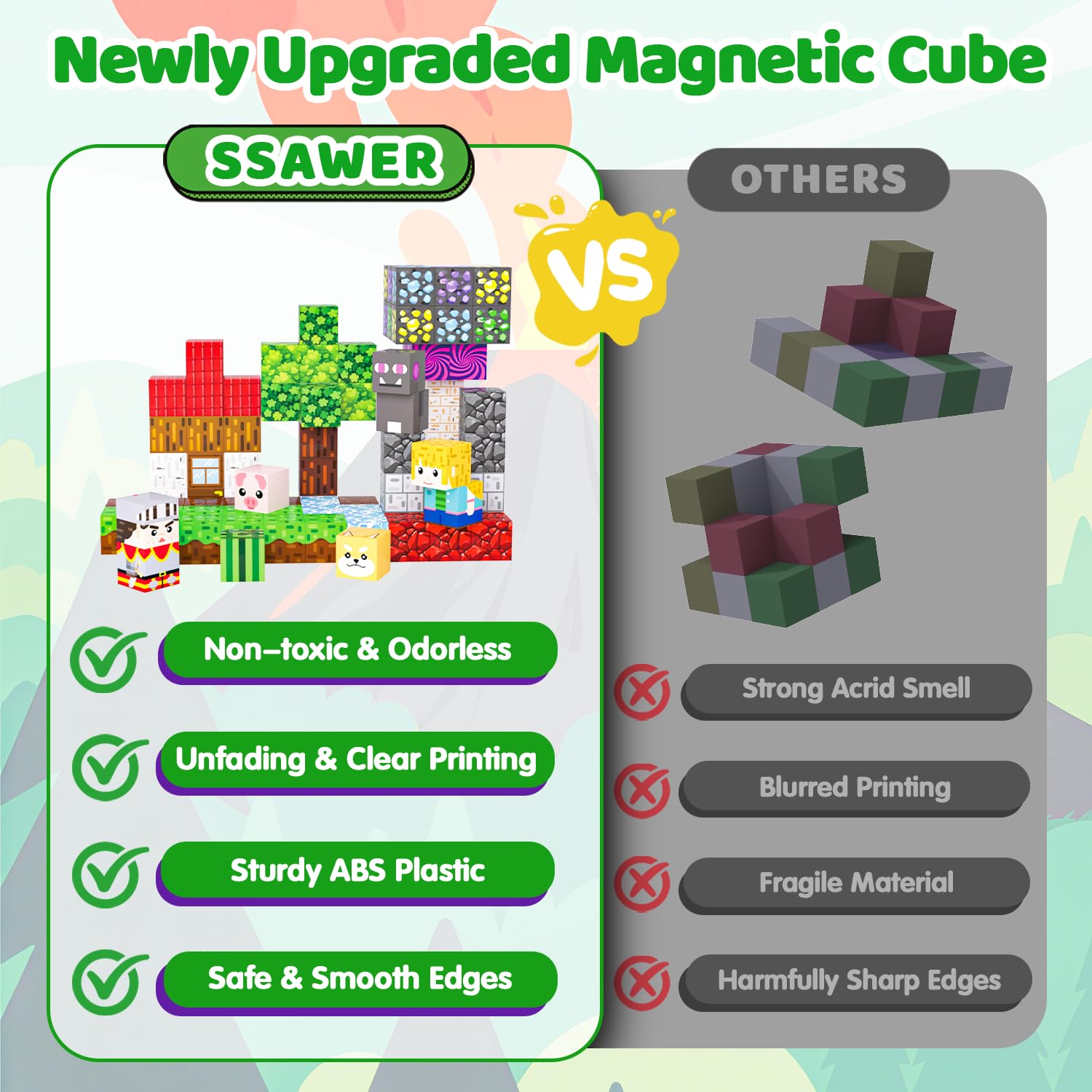 Colorful ABS blocks from SSAWER designed for safe play.