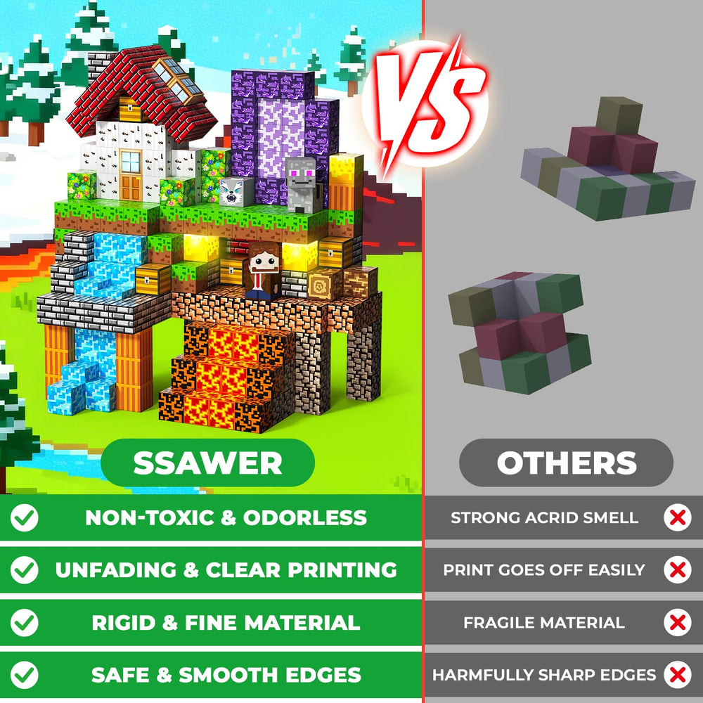 SSAWER ABS plastic blocks are durable and safe for curious hands