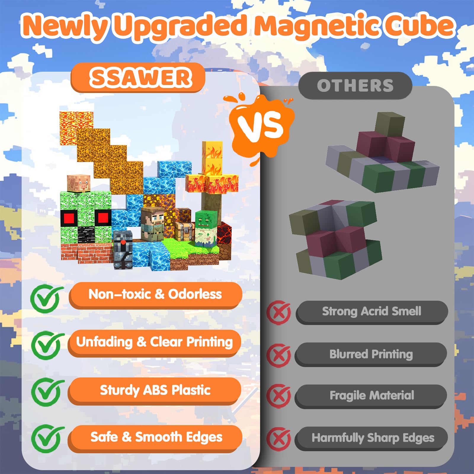 SSAWER blocks crafted from durable ABS plastic, safety tested and trusted.