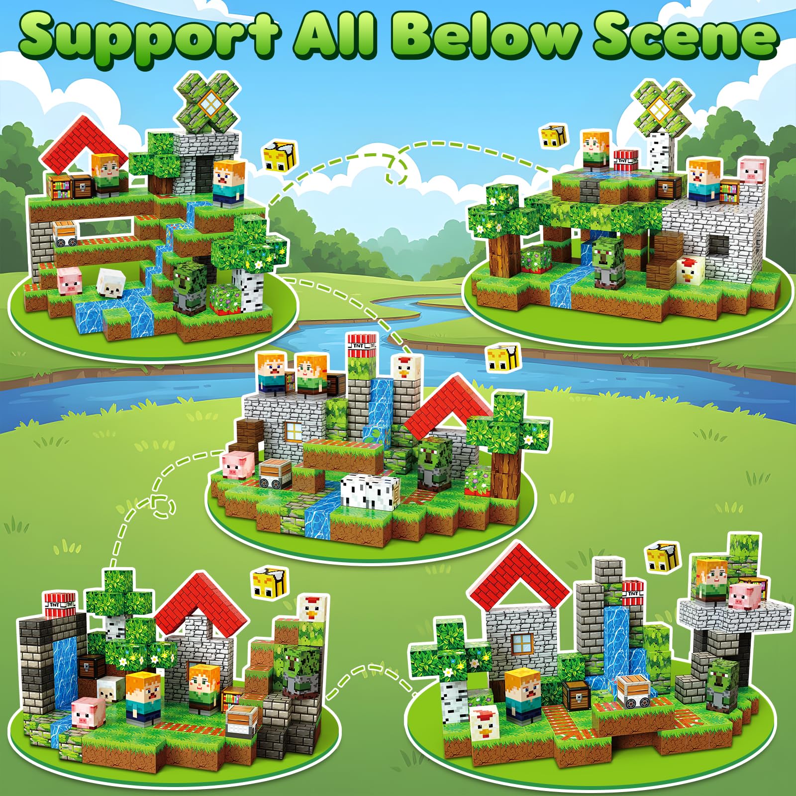 SSAWER blocks durable ABS plastic ensure safe play for ages 3+