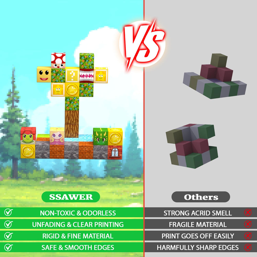 SSAWER Magnetic Blocks forest group activity encourages cooperative creativity
