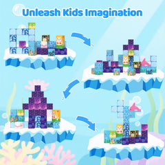 SSAWER magnetic blocks open-ended-play inspiring towers, vehicles, and creatures