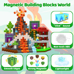 SSAWER magnetic cubes click easily for sturdy kid-built structures.