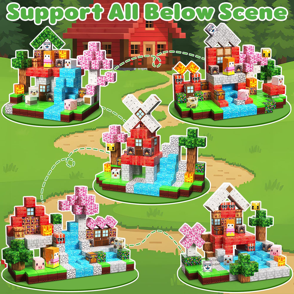SSAWER magnetic blocks with storybook guides support guided building