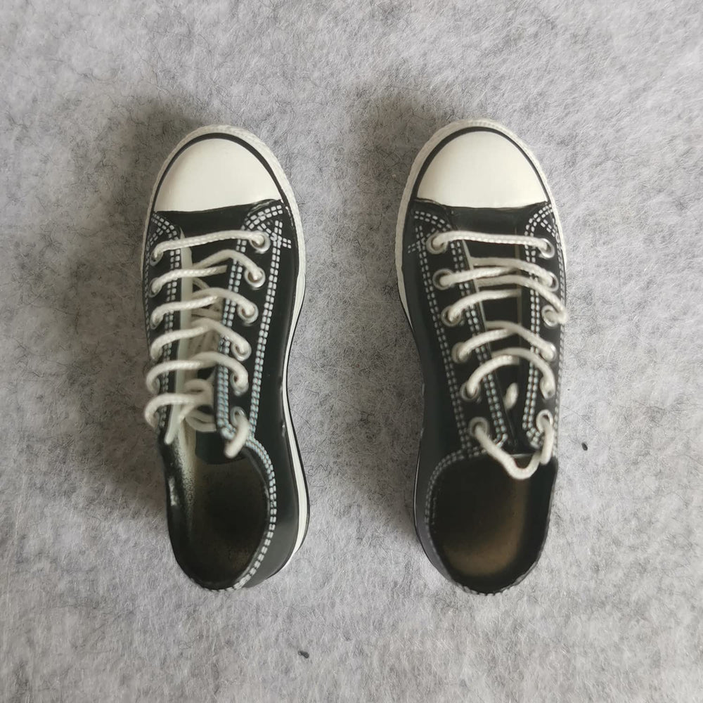 SSbeauty M 1:6 scale black shoes front view for 12-inch figures.