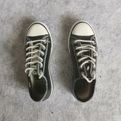 SSbeauty M 1:6 scale black shoes front view for 12-inch figures.