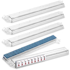 SSFUN Mahjong tile rack and pusher in clear acrylic keeps tiles organized during play.