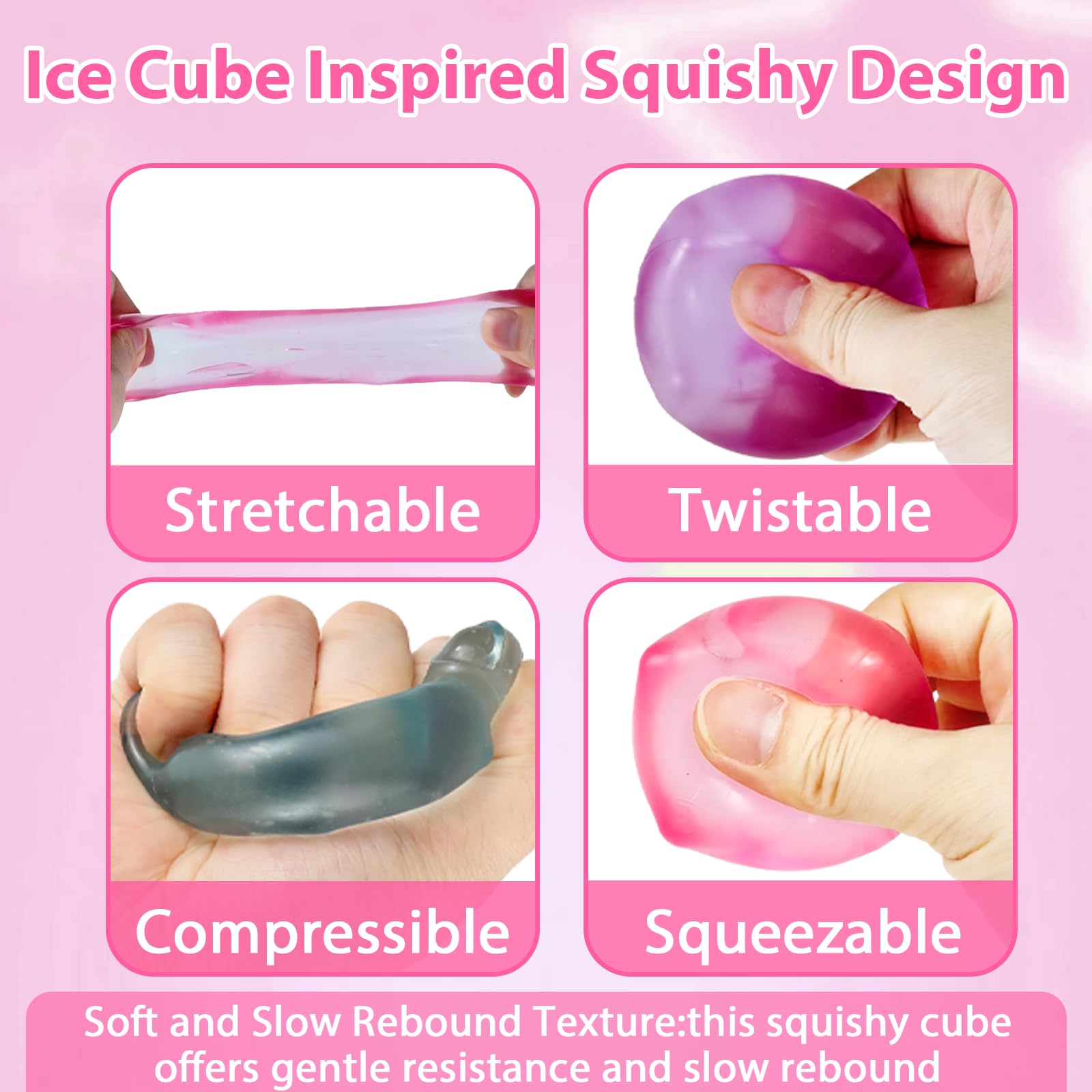 Ssqauvig ice cube stress ball purple for mindful squeezing at work