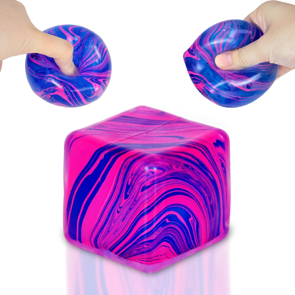 Ssqauvig ice cube stress ball purple for portable stress relief