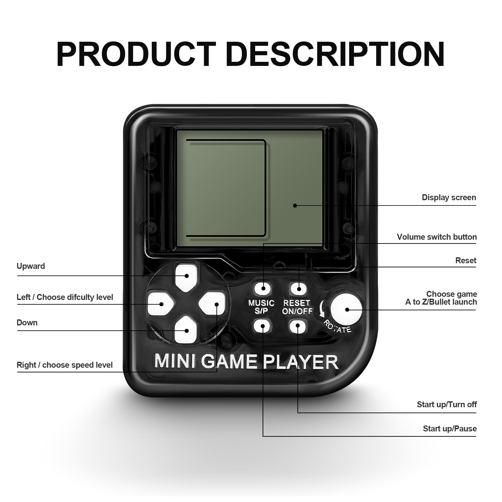 SSRMX 24Pcs video game keychain set, 26 classic games, 99 levels, versatile party favors.