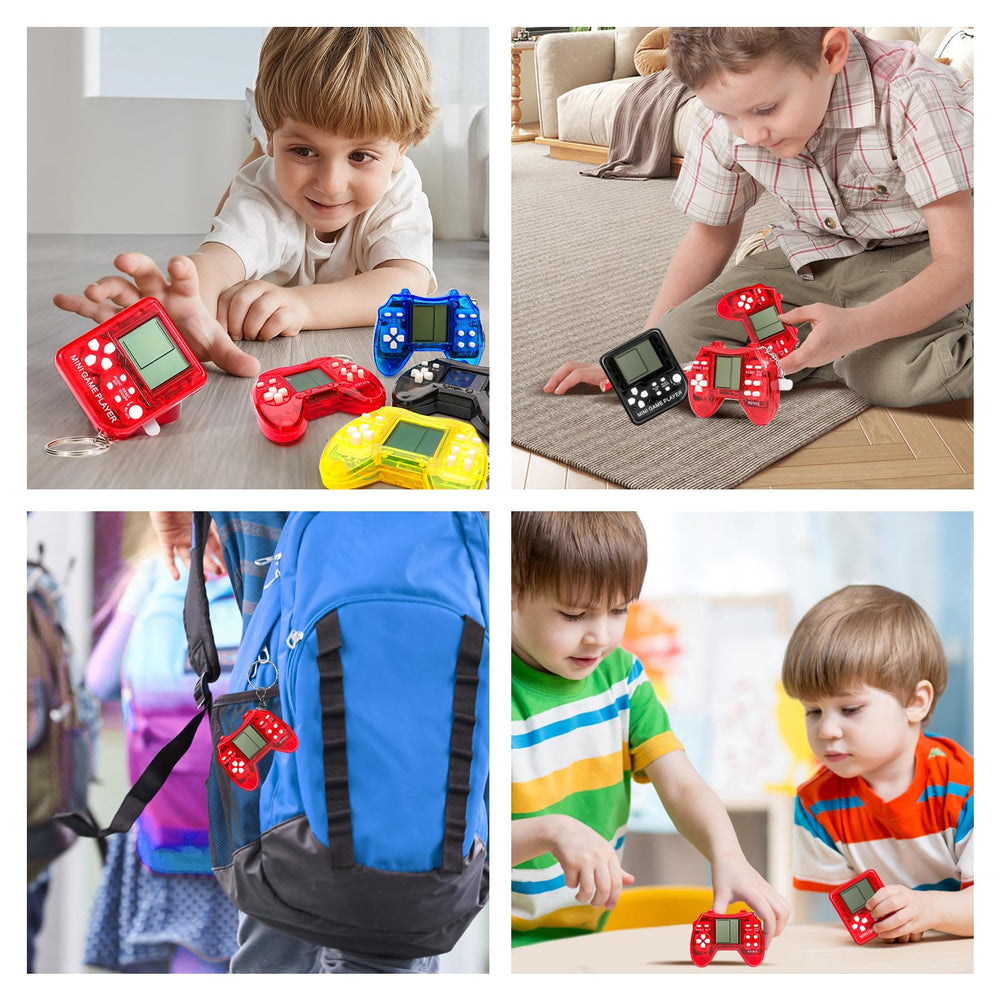 SSRMX mini video game keychain, easy to handle and share during events.