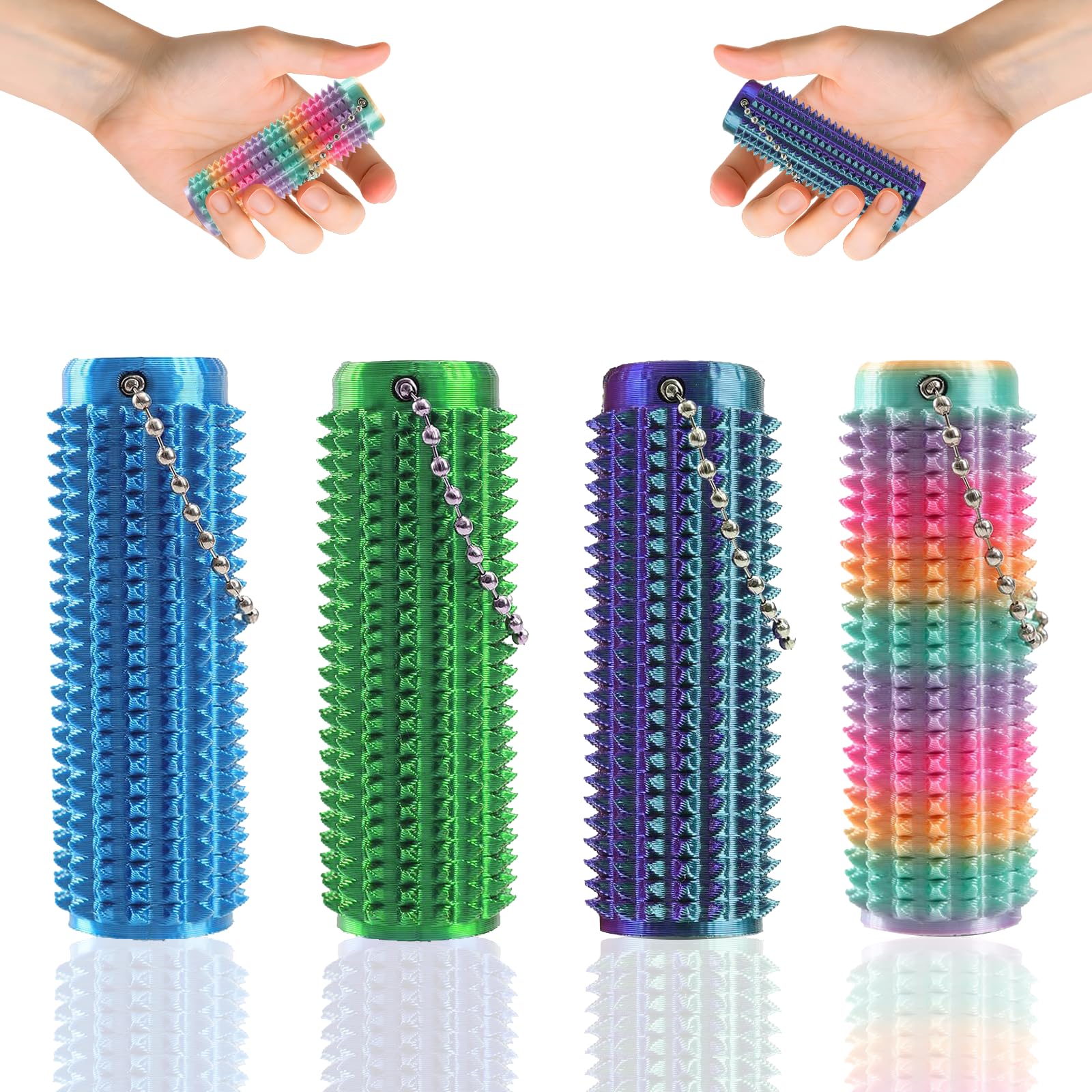 Ssryxsnan Little Ouchies fidget keychain with portable stress relief in bright colors