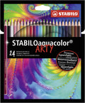STABILO Aquarellable ARTY pencils shown with dry strokes for crisp lines.