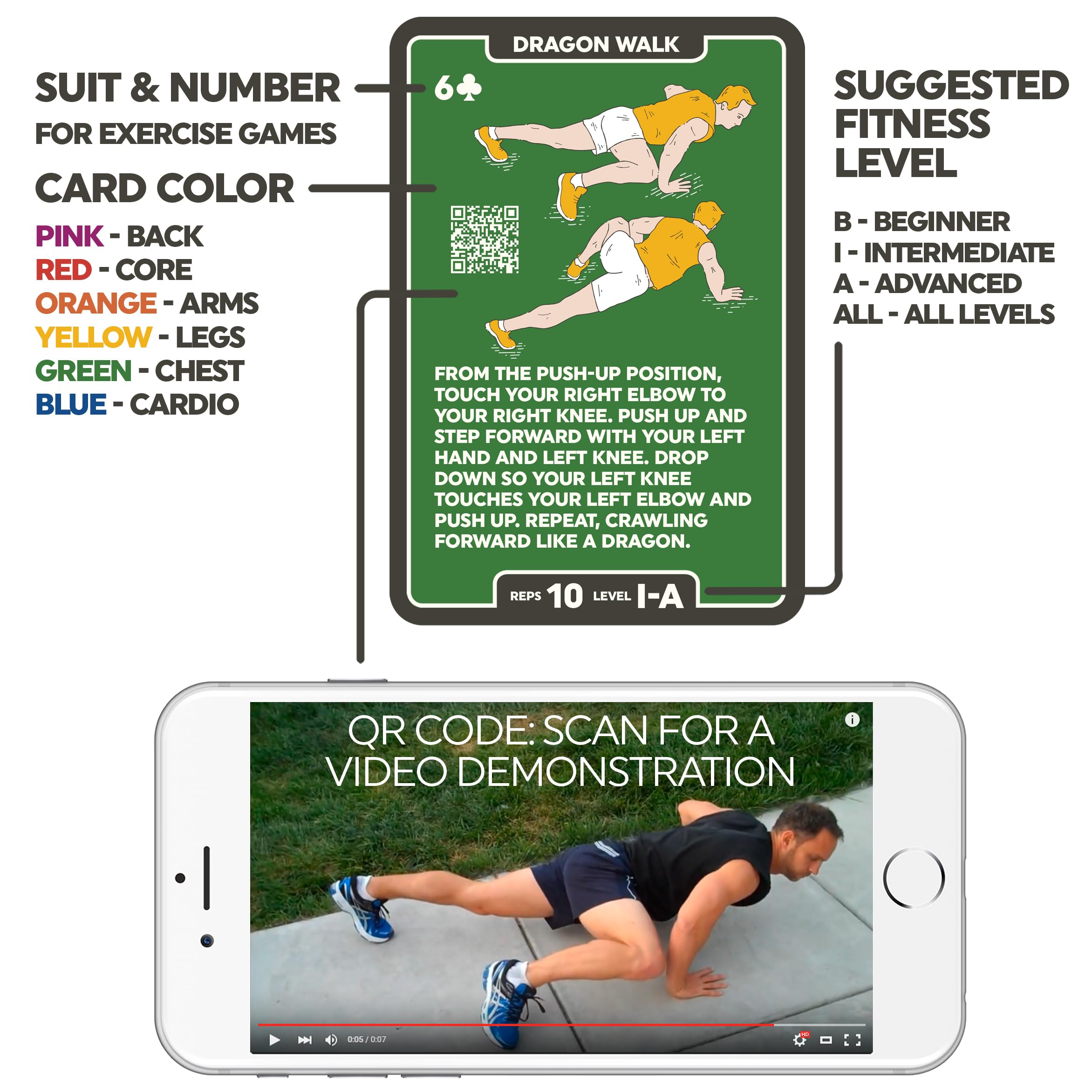 Stack 52 no-equipment workout cards ideal for home or travel workouts.