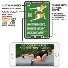 Stack 52 no-equipment workout cards ideal for home or travel workouts.