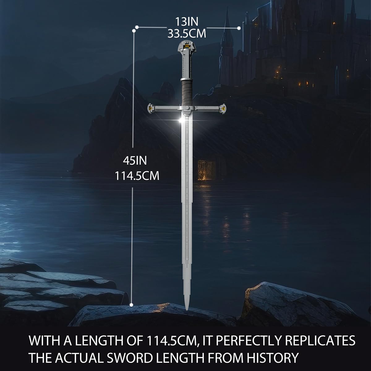 STADREWVY medieval fantasy sword model showcased for desk or shelf display.