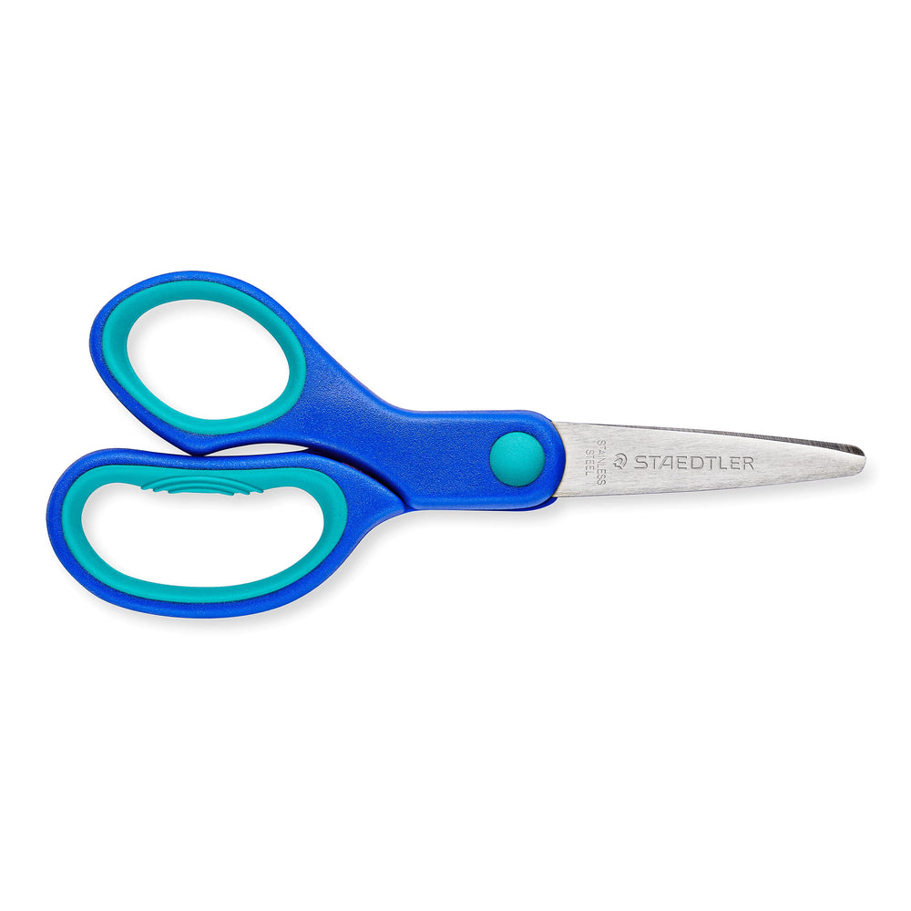Staedtler Noris Club left-handed scissors ergonomic grip, comfortable for kids.