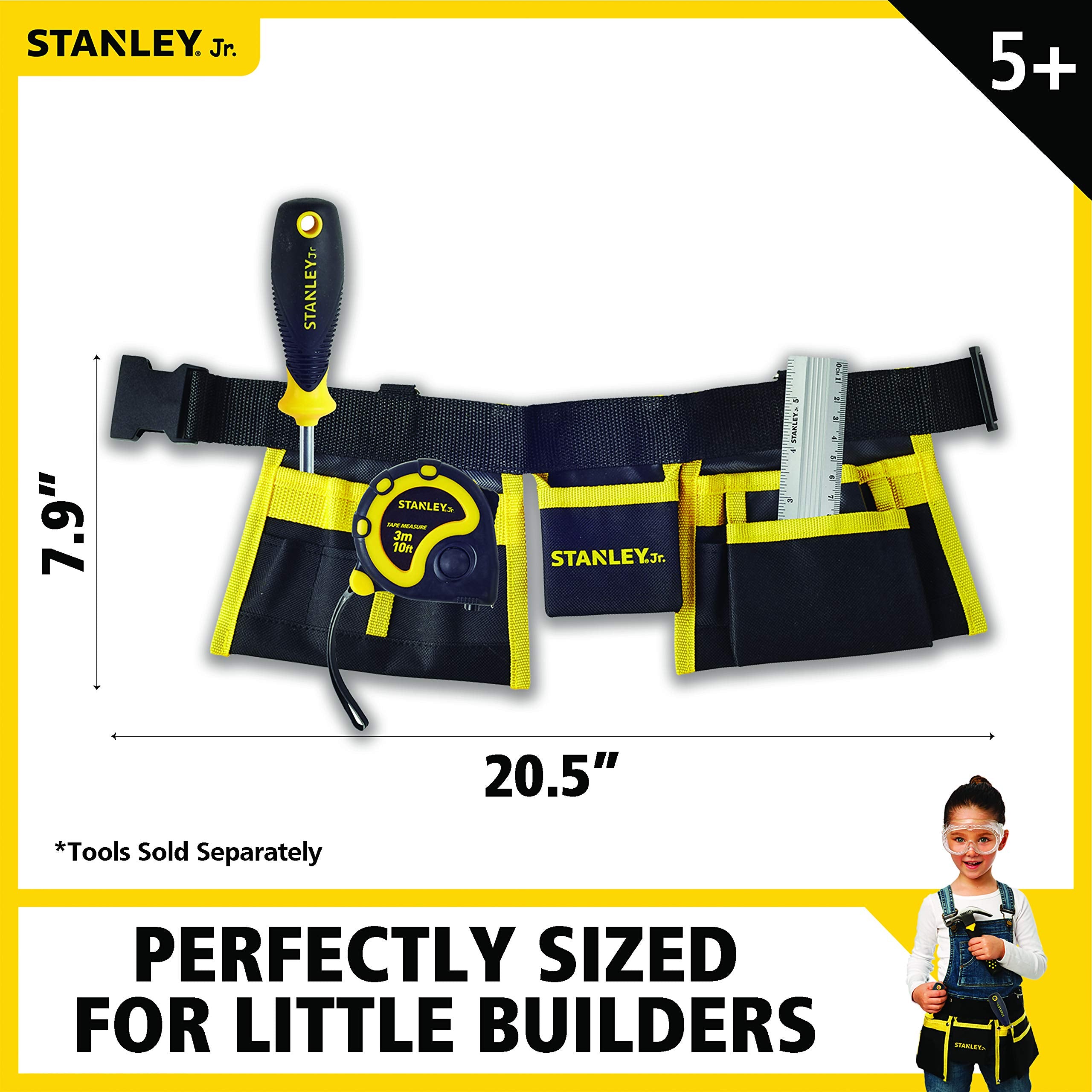 STANLEY Jr. tool belt close-up showing durable high-strength fabric.