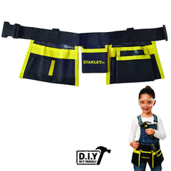 STANLEY Jr. tool belt worn by a child during imaginative project play.