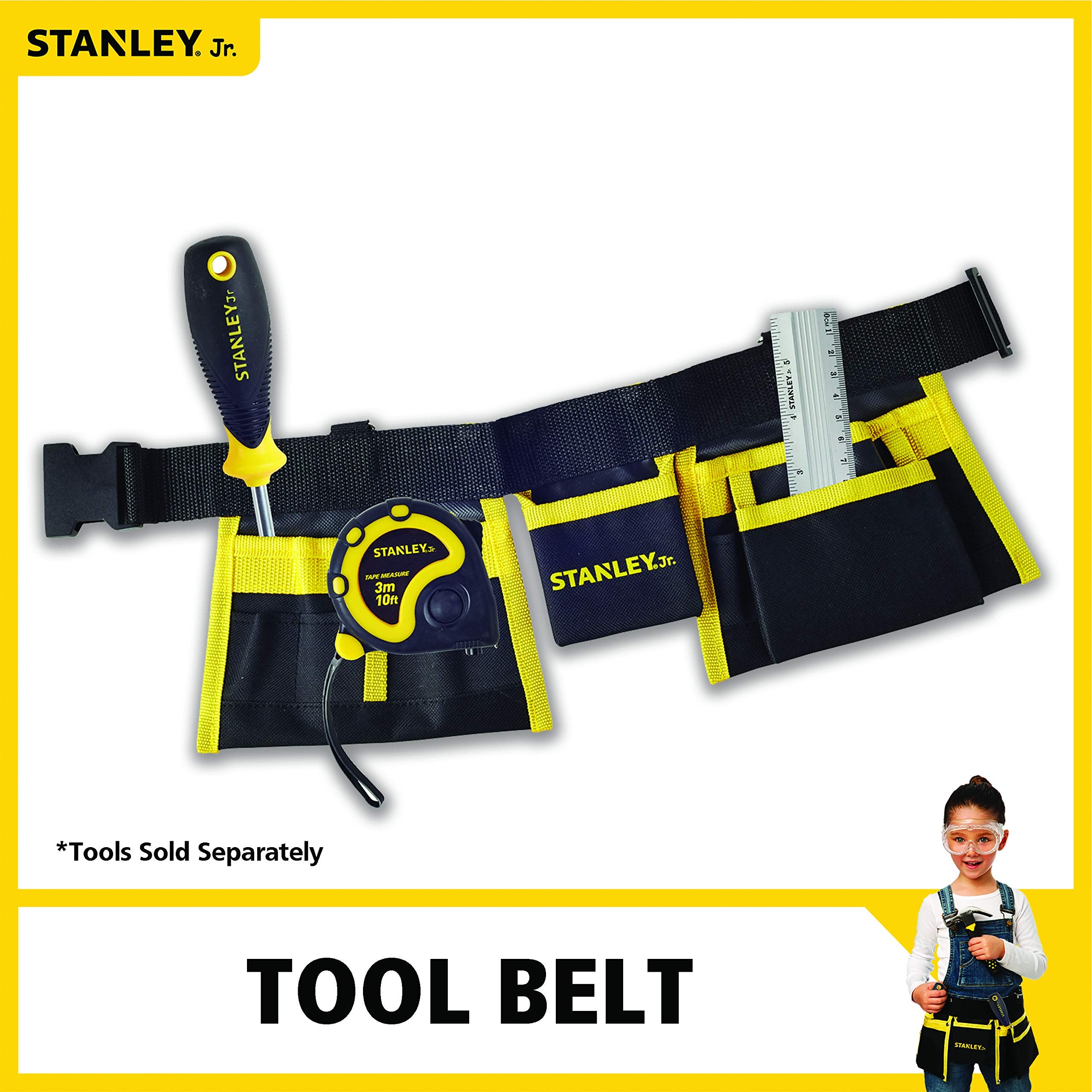 STANLEY Jr. tools set in use for pretend construction and role-play.