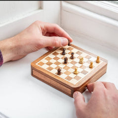 Star International chess set dimensions 5.25-inch board and 1-inch king for compact travel.