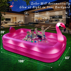 StarOcean family-size inflatable pool measures 100x63x20 inches for shared fun