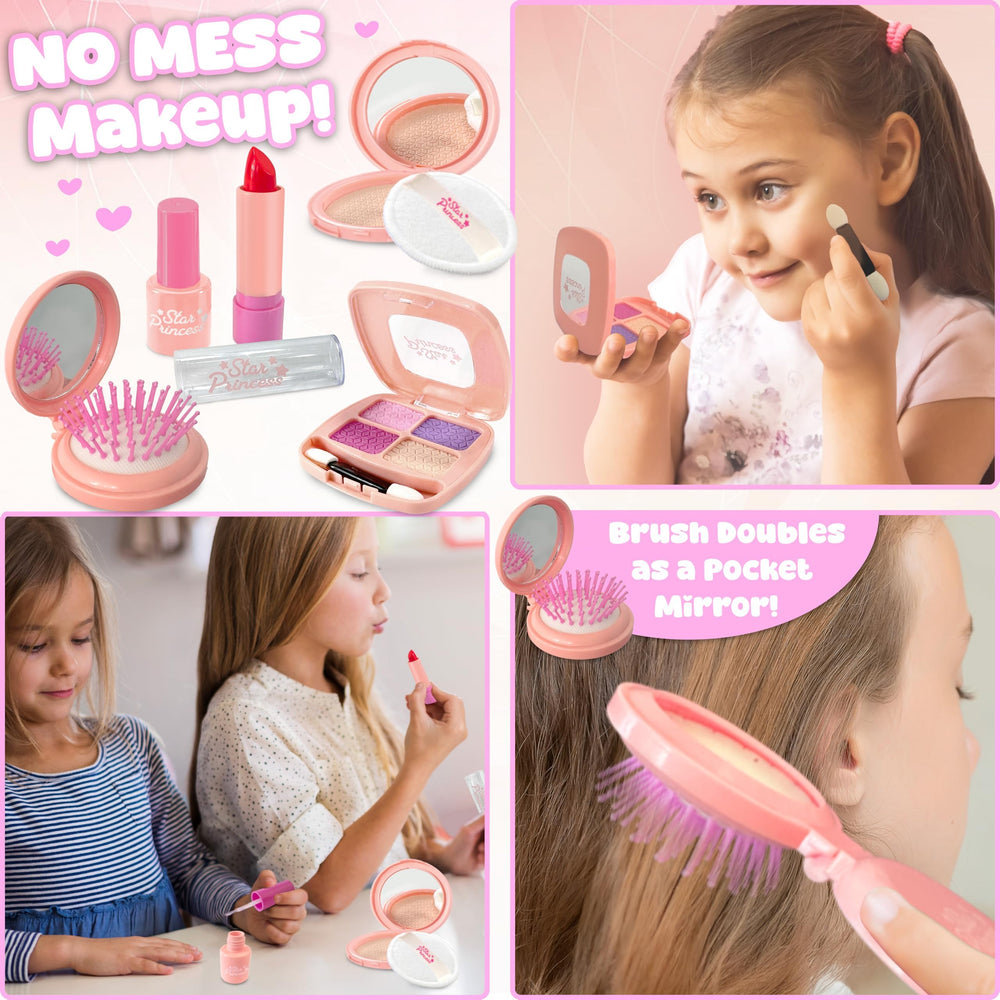 Star Princess fake makeup set: mess-free cosmetics for pretend glam and creative play.