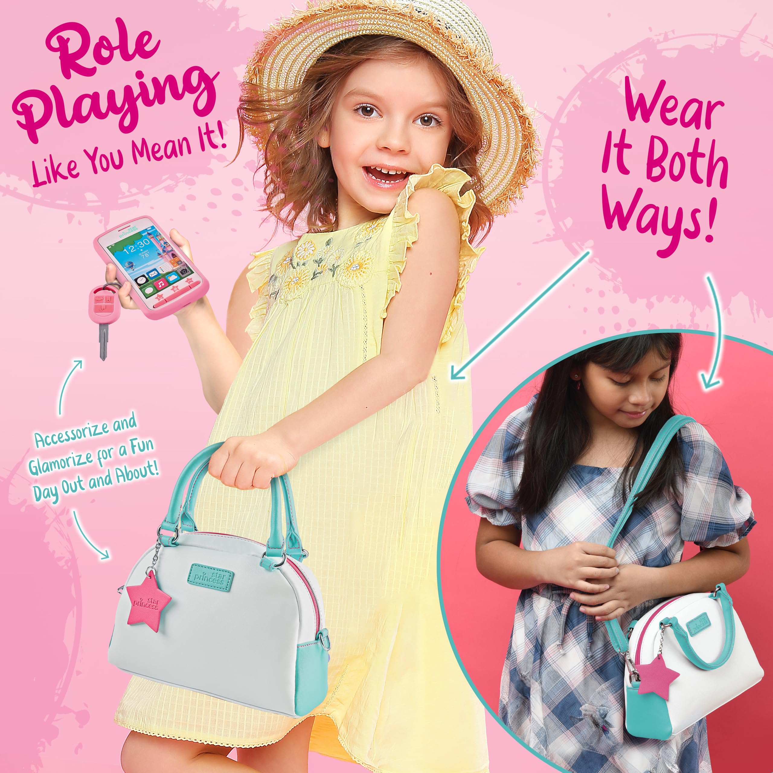 Star Princess play purse pretend makeup kit sparks creative dress-up play