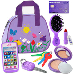 Star Princess play purse purple front view for imaginative play
