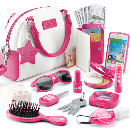 Star Princess purse set front view shows premium stitching and stylish design for pretend play