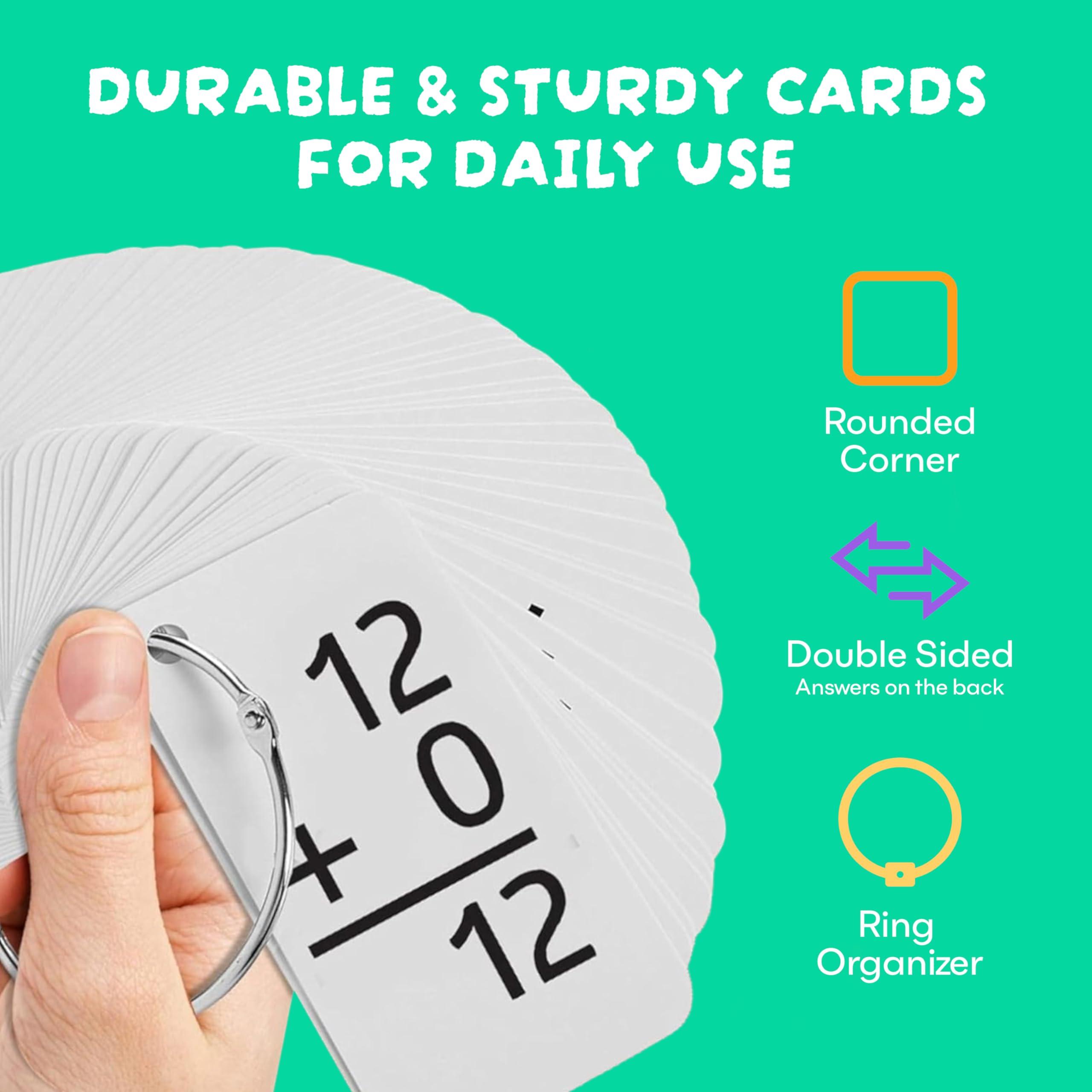 Star Right Addition Flash Cards durable cardstock for daily use