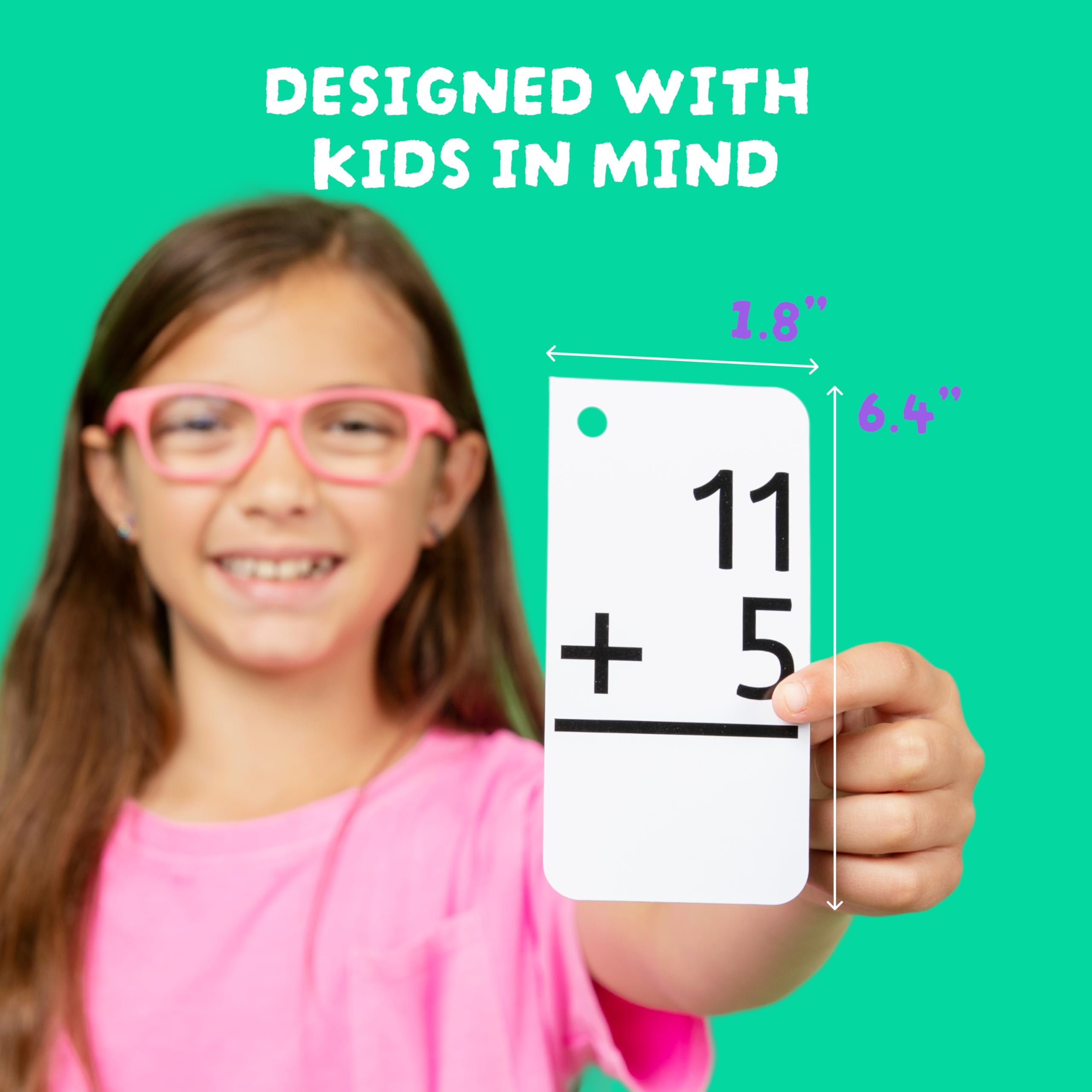 Star Right Addition Flash Cards two rings enable organized sorting
