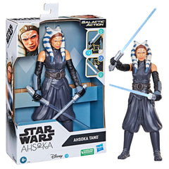 Star Wars Ahsoka Tano figure with glowing white lightsabers for dramatic light-and-sound play.
