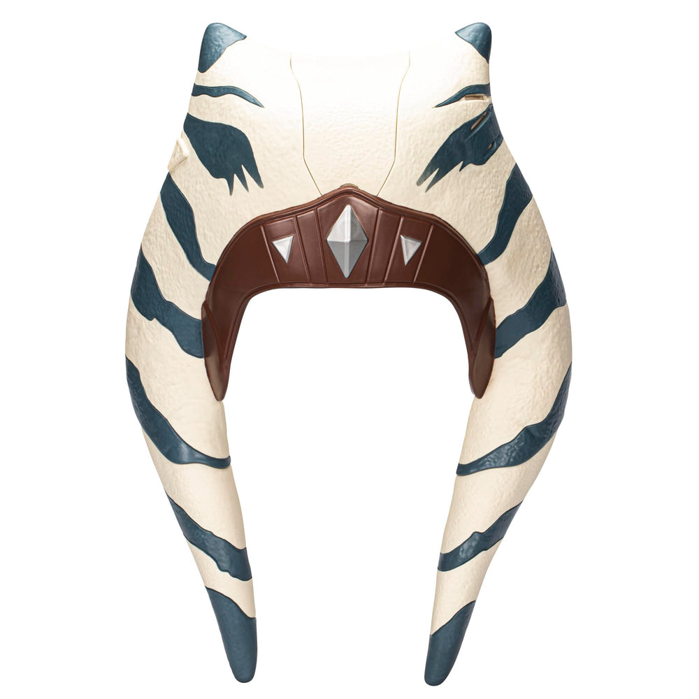 Star Wars Ahsoka Tano mask front view with adjustable strap for kids