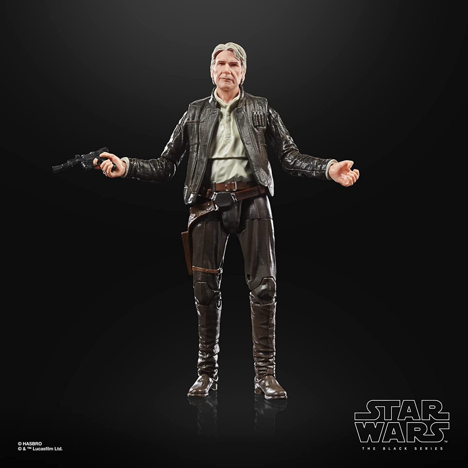Star Wars Han Solo archive figure in dynamic pose ready for shelf display.