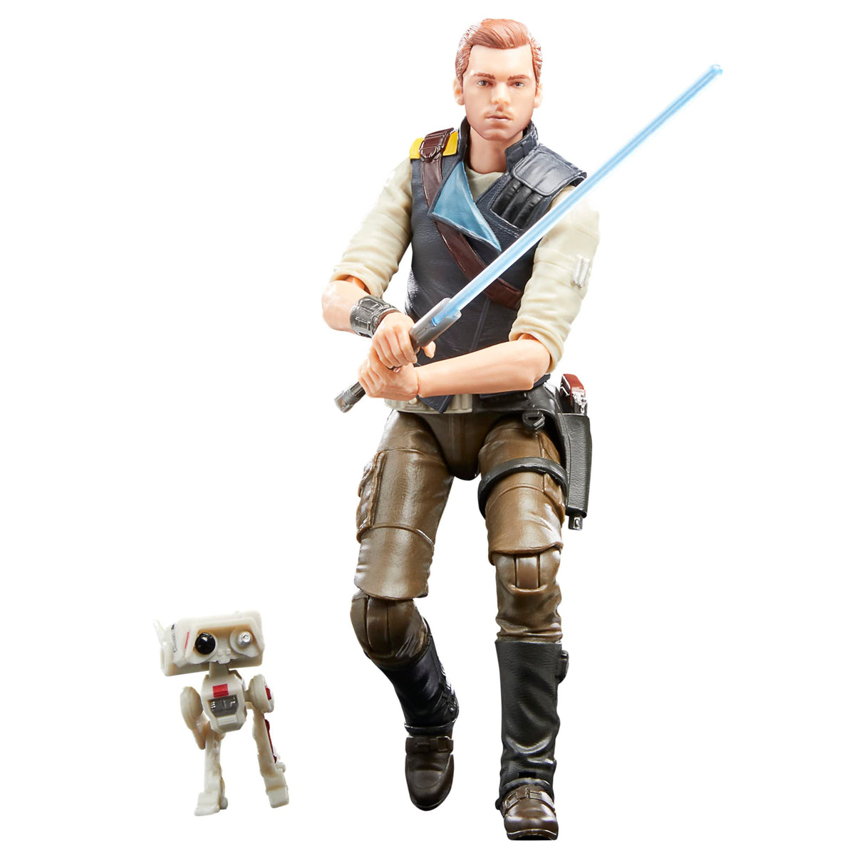 STAR WARS Black Series Cal Kestis figure, front view, detailed deco for display and collection.
