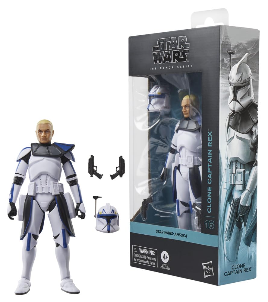 Star Wars Black Series Clone Captain Rex figure front view for display.