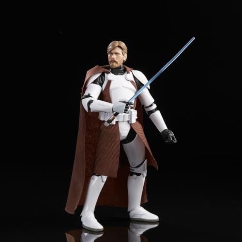 STAR WARS Black Series Clone Commander Obi-Wan on display for shelf-ready presentation.