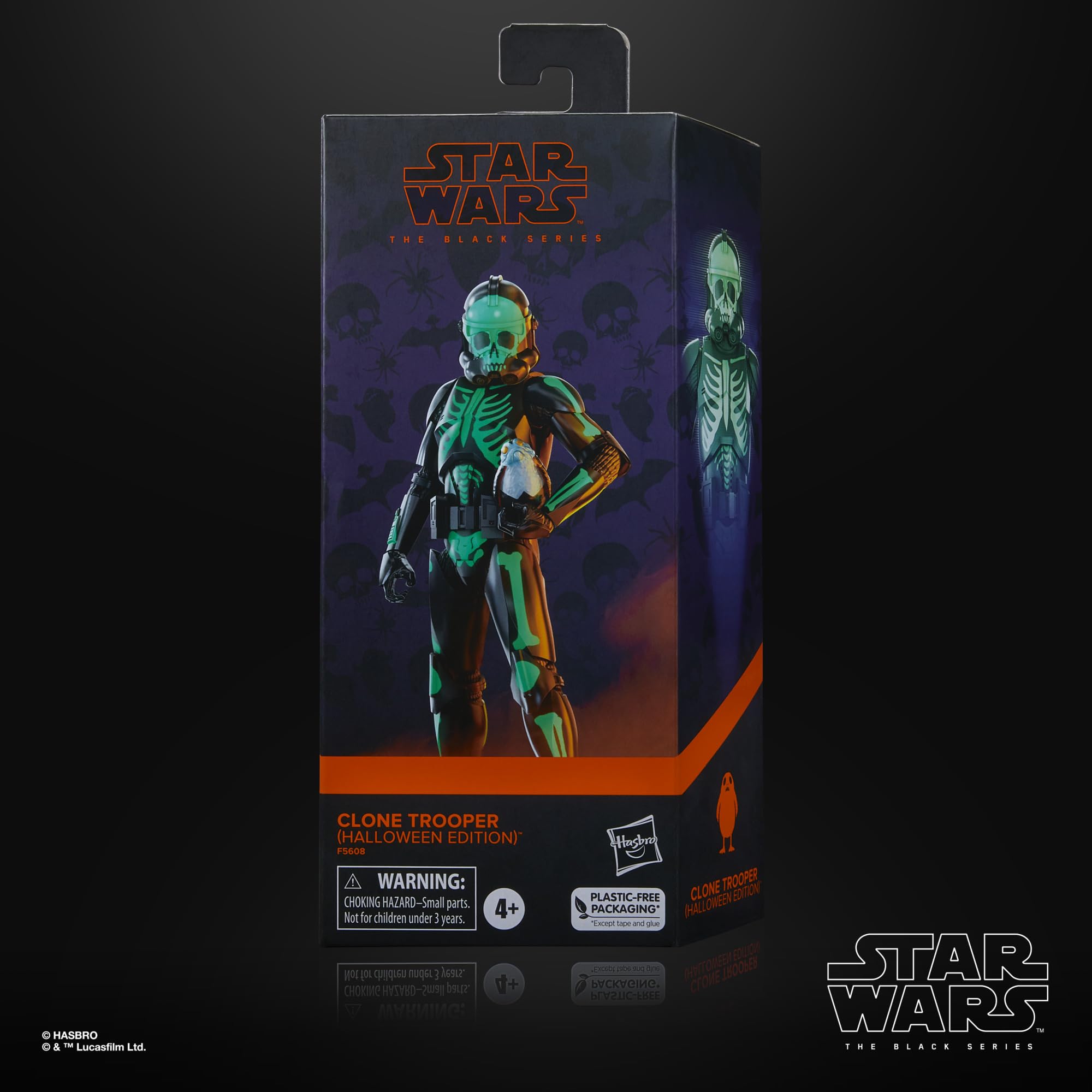 STAR WARS The Black Series Clone Trooper Halloween Edition detailed deco close-up for collectors.