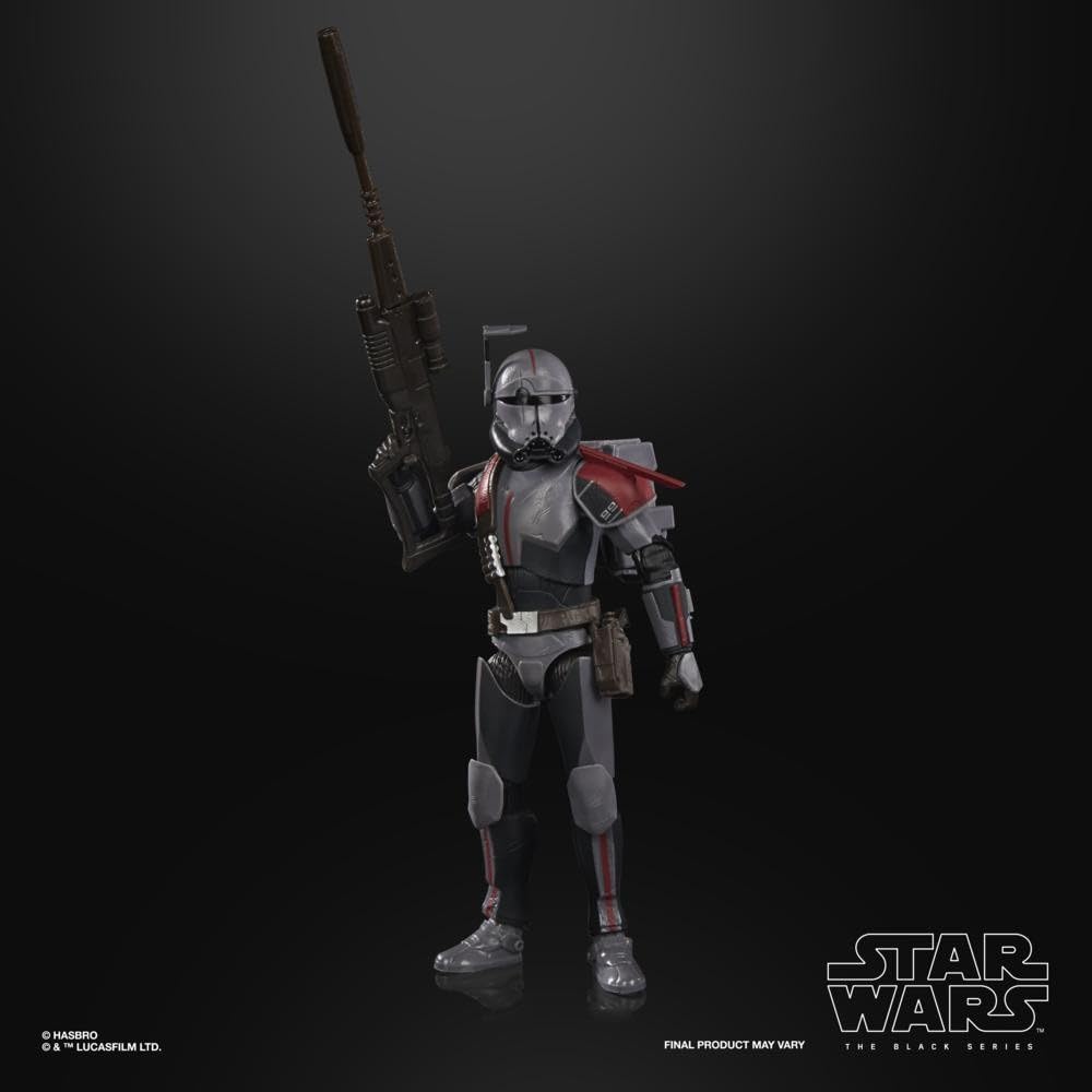 STAR WARS The Black Series Crosshair 6-inch figure accessories close-up with four items
